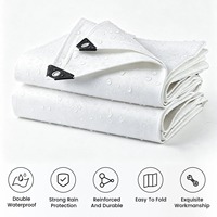 Bâche en PE blanche personnalisable 120 g/m² – Housse en plastique robuste et imperméable pour tente de camping extérieure en tricot uni