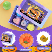 Vente en gros OEM transfrontalière : Bestseller – Lot de 6 bombes de bain et sels thématiques Halloween avec contrôle du sébum, dans un coffret cadeau d'Halloween