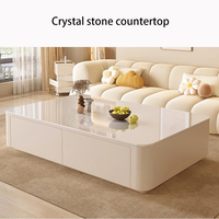 Meuble TV style crème, moderne et simple, pour salon, table basse sur pied, ensemble meuble TV et table basse à vendre