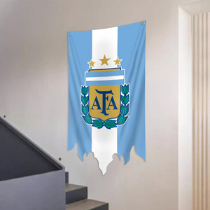 Tapisserie murale d'équipe avec drapeaux périmétriques, mettant en vedette les logos/designs du Canada, du Brésil et d'Argentine, 70x130cm - Product Image 3