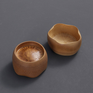 Handmade Bamboo Bowl <b>Set</b> For Snacks And <b>Tea</b> Ceremony 5Pcs Natural Wood Fruit Dessert Tray With Lid Storage Container - Product Image 4