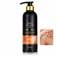 Lotion Corporelle Blanchissante et Hydratante à l'Huile de Carotte, au Collagène et à l'Acide Hyaluronique 500ml, Marque Privée OEM ODM, Effet Blanchissant Permanent