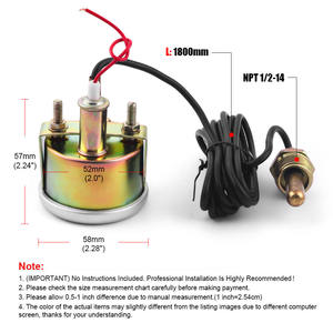 Medidor de Temperatura del Agua Mecánico de Doble Pantalla de 52 mm, 38-121/100-250, LCD, NPT1/2-14, 12 V, para Automóviles - Product Image 3