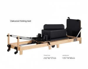 Reformer de Pilates Plegable de Madera para Uso Doméstico y Comercial, <span class=keywords><strong>Cama</strong></span> Reformer Multifuncional para Entrenamiento de Yoga y Pilates - Product Image 1