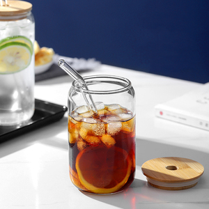 400ml con tapa y vidrio de paja de alto borosilicato resistente al calor taza de cola botella de vidrio de visualización para <span class=keywords><strong>microondas</strong></span> - Product Image 3