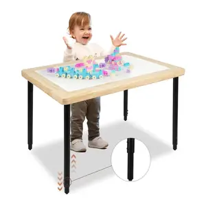 Table sensorielle en bois enfants tout-petits meubles activité sensorielle en bois jouer fête enfant Table avec bac de rangement en plastique