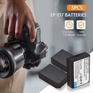 מטען סוללה LP-E17 3-מטען חריץ עם אינדיקטורים הוביל micro usb + 3 יחידות LP-E17 סוללות 7.4v 1500mah - Product Image 3