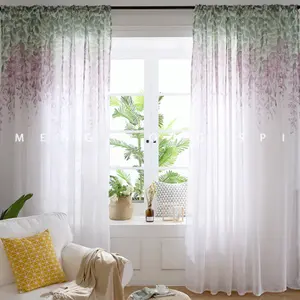 Cheap Floral Modern Bohemian Cortinas Modern Ready Made Bedroom Printed Sheer Window Curtains For The Living Room