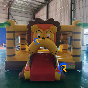 Sân chơi trẻ em phổ biến sư tử Inflatable nhảy lâu đài nhà bị trả lại thương mại lâu đài bouncy Inflatable với trượt - Product Image 1