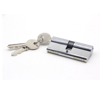 Cylindre de porte en laiton massif 60 70 80 à double ouverture avec clés informatisées, finition nickel satiné brossé, cylindres de serrure de porte de haute qualité