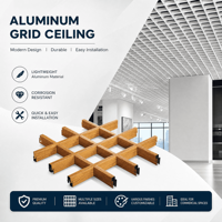Grille de plafond en aluminium imperméable pour hall d'exposition de musée, design décoratif, légère, durable, taille personnalisée, vente en gros