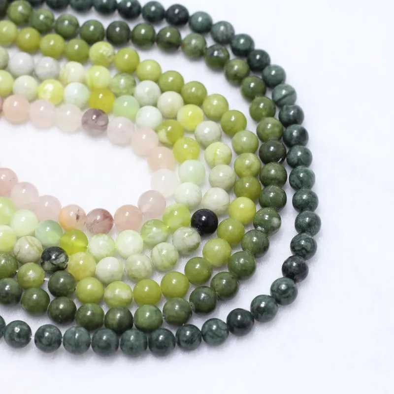 Heißer Verkauf natürliche Jade Perlen echte Jade Perle für Schmuck machen DIY Jade Armband mit Zertifikat