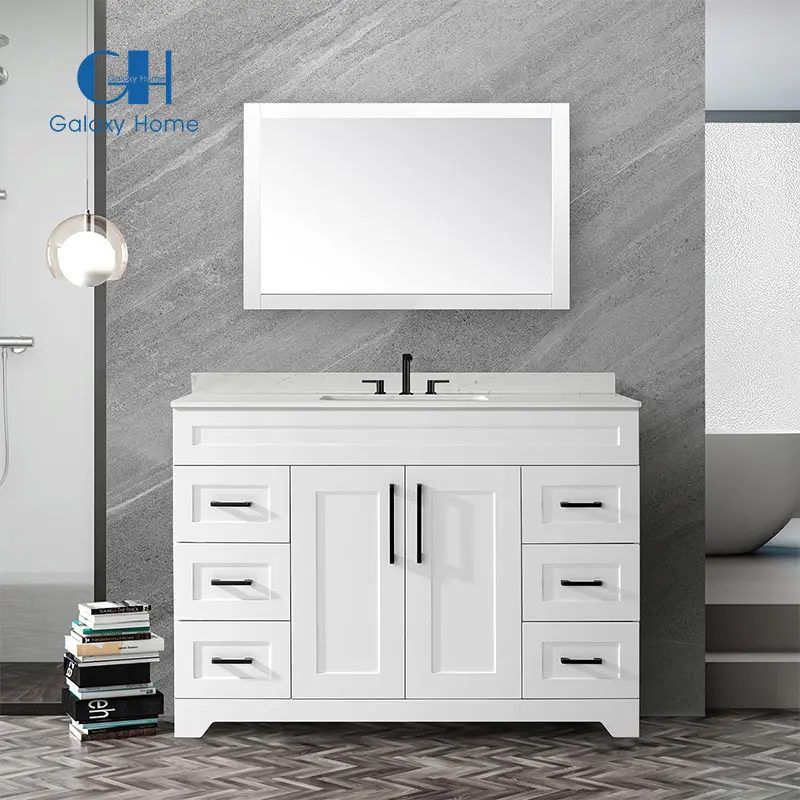 ODM Luxury Solid Wood Vanity Without Top For Sale Free Standing Bathroom Vanities Cabinet in Home