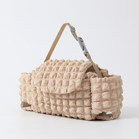 Panier de rangement en tissu à bulles pour poussette, sac suspendu, crochet, sacs de rangement de grande capacité, sac de maman