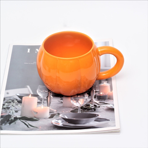 Halloween Pumpkin Shaped Ceramic Coffee <b>Mug</b> Solid Novelty Design Heat Resistant Microwave Safe Dishwasher Safe Home Use - Product Image 4