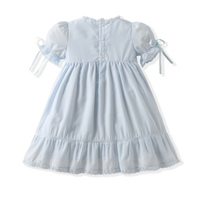 Robe de Soirée Princesse d'Été pour Enfants à Manches Bouffantes, Broderie Florale et Dentelle, Collection Boutique, Vente en Gros Personnalisée 2026