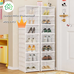 Boîte de rangement intégrée pour chaussures 1/3/6/9 couches sans installation <span class=keywords><strong>Armoire</strong></span> à chaussures simple à rabat Boîte à chaussures pliable en <span class=keywords><strong>plastique</strong></span> transparente - Product Image 1