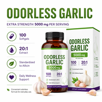 Gélules d'extrait de bulbe d'ail haute puissance 20:1, 10000 mg, équivalent ail frais, rendement en allicine 5000 mcg, marque privée, vente en gros