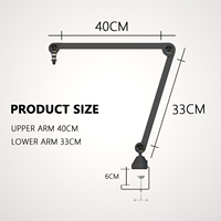 Support de microphone d'enregistrement professionnel GAZ-50 support de bras de ciseaux de perche de Suspension avec microphone de support de pince de micro