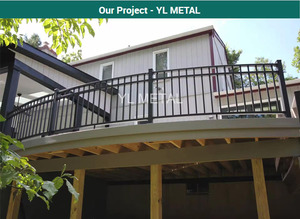 手すり手すり手すり手すり手すり用YLプレミアムアルミ手すりポストトップ取り付けバルコニー手すり手すり手すり手すり手すりアルミ - Product Image 4