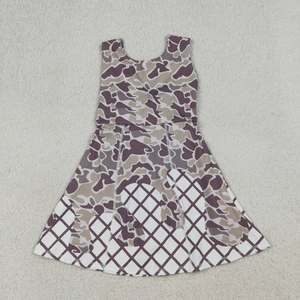 Vestido de yoga hasta la rodilla para niñas, camuflaje gris, estilo Drip Team, al por mayor - Product Image 4