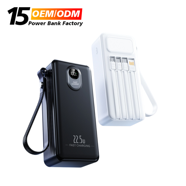 Portable Big Capacity 4USB Type-C Output 50000mah PowerBank LED Flashlight USB C PD 22.5W Fast Charging Power Bank 50000mAh