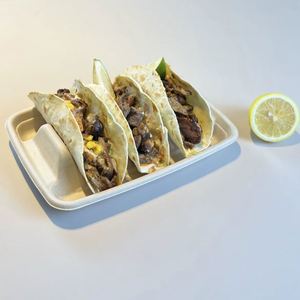 Caja de Tacos Desechable Personalizada de 4 Compartimentos con Tapa de PET, Contenedor de Pulpa Ecológico y Biodegradable - Product Image 4