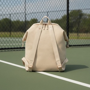 Pickleball Large Raw Canvas Court Pack Holds 4 Paddles 18Oz Custom Logo Wholesale Tennis Padel Racket <b>Backpack</b> - Product Image 3