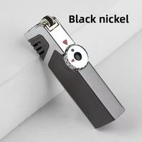 Briquet métallique droit à trois flammes, coupe-cigare, résistant au vent, à gaz butane visible, pour bougies, vente en gros JiaXin JX-3901