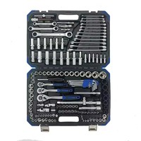 Juego de Herramientas Mecánicas de Alta Calidad, 151 Piezas, en Caja de Acero Niquelado Mate, para Reparación de Autos, Motos y Bicicletas, Personalizable OEM