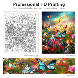 Kits de Pintura por Números <span class=keywords><strong>para</strong></span> Adultos, Kit <span class=keywords><strong>para</strong></span> Principiantes, Mariposas y Flores, Dibujo por Números <span class=keywords><strong>para</strong></span> Decoración del Hogar, Arte de Pared, 40x50cm - Product Image 5