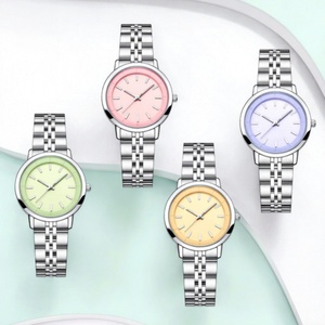 Montre à Quartz pour femmes, en acier inoxydable, cadran analogique de luxe, couleur Champagne, élégante, résistante à l'eau, cadeau de mode pour noël - Product Image 1