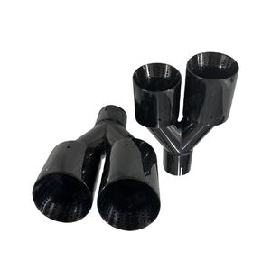 JTLD evrensel çift çıkış siyah paslanmaz çelik egzoz susturucu kuyruk tüp ucu - Product Image 5