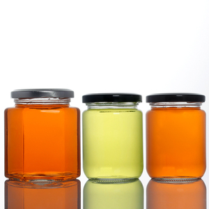 Faible QUANTITÉ MINIMALE DE COMMANDE Rond Clair Six arêtes Vide Conteneurs De Stockage Des Aliments Bougie Conserve Bocal En Verre avec Couvercles - Product Image 6