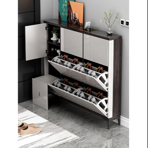 خزانة دلو بقلاب ورف أحذية نحيف ومدخل خشبي - Product Image 2