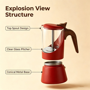 Cafetière <span class=keywords><strong>Moka</strong></span> italienne multifonctionnelle SEECIN de qualité professionnelle en verre borosilicate, portable, <span class=keywords><strong>pour</strong></span> usage domestique, 240 ml - Product Image 3