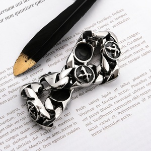Bijoux fantaisie Bracelets Bracelet en acier inoxydable pour homme Bracelet en acier inoxydable croix viking - Product Image 3