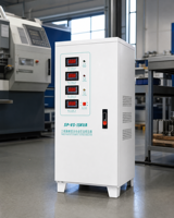 Stabilisateur de tension triphasé haute efficacité 15 kVA, régulateur de puissance automatique à réinitialisation automatique et multi-protection pour usage commercial