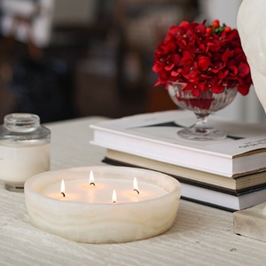 STONEKOCC Brûleur d'encens artisanal en marbre naturel français Caracata Violet Onyx Blanc, écologique et anti-odeur, pour la diffusion d'arômes - Product Image 4