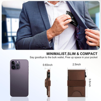 Vente en gros de portefeuilles minimalistes pour hommes portefeuille pop up portefeuille en métal étui porte-cartes pour hommes avec blocage RFID