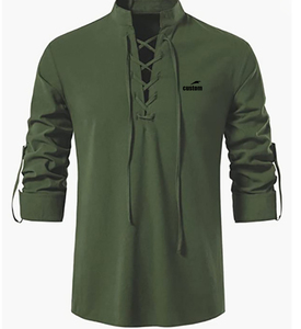 <strong>Mens</strong> <strong>Pirate</strong> <strong>Shirt</strong> Retro Renaissance Medieval Gothic Victorian Halloween Costume Casual Cotton Linen Lace up Hippie <strong>Shirts</strong> - Product Image 4