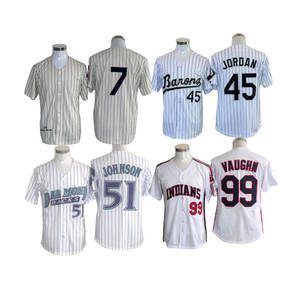 Venta al por Mayor de Camisetas de Béisbol Retro con Costuras Decorativas, 16 Bo Jackson, 9 Jackson, 21 <span class=keywords><strong>Clemente</strong></span>, 27 Guerrero, 99 Vaughn, 51 Johnson - Product Image 2