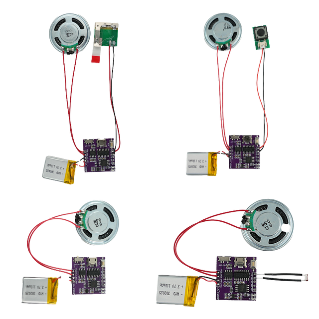 Custom Programmable 4M Brown USB DC3.4-5V Recordable Light Sensor Music Voice Module Audio Speaker for DIY Greeting Cards Gifts