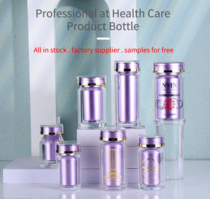 ขวดสีม่วง PS ขนาด35-100มล. สำหรับยาเม็ดแคปซูลยาใช้ในรูปแบบเม็ดยาทรงกลมพร้อมการพิมพ์โลโก้แบบกำหนดเอง - Product Image 2