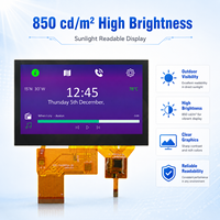 Modul LCD TFT IPS 4,3 Inci Kecerahan Tinggi dengan Layar Sentuh HMI, Antarmuka RGB 480x272, ST7282A, Layar LCD Kustom