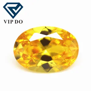 5A grade quality 2*3mm-15*20mm oval cut faceted golden yellow cubic zirconia loose gemstone synthetic faceted oval cut CZ stones