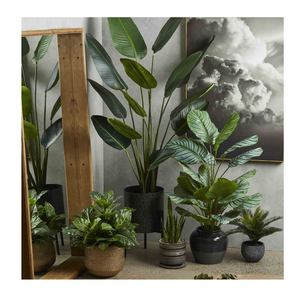 Grandes plantes artificielles tropicales de 1,20 m (2 pièces) – Faux palmiers en plastique au toucher réel pour la décoration de la maison et du jardin - Product Image 2