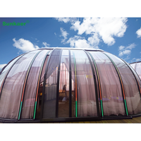 Dôme géodésique gonflable de conception moderne, bloquant les UV, avec couverture de piscine en polycarbonate et aluminium, pour usage hôtelier