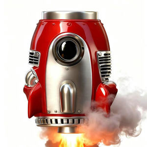 Taza de Café Rocket 2026, Diseño Creativo, de Resina y Acero Inoxidable, con Forma de Nave Espacial - Product Image 2