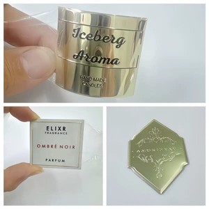 Étiquette de parfum en aluminium personnalisée, sérigraphiée, gaufrée, autocollante, en métal, dorée, pour flacon de parfum - Product Image 6